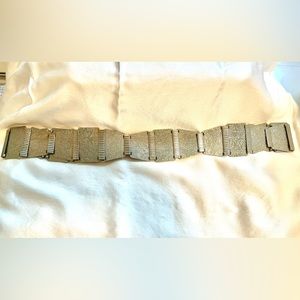 Vintage Etched Silver Tone Waist Belt